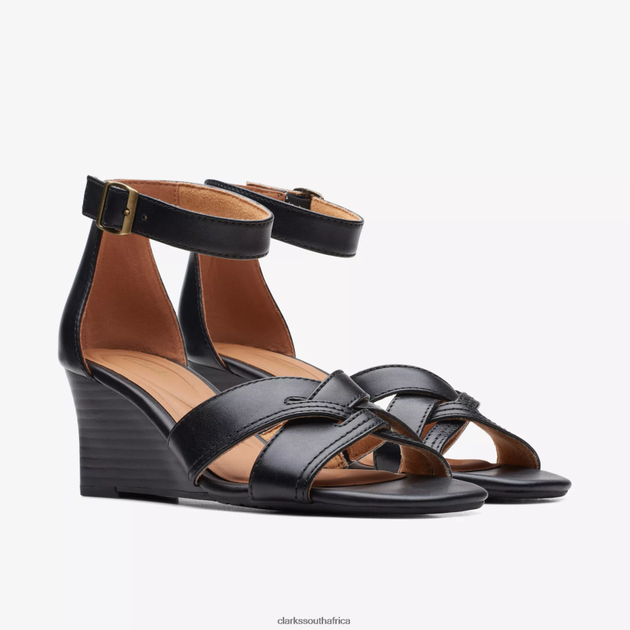 2Z8V2H173 Cielo Charm Clarks Black Leather