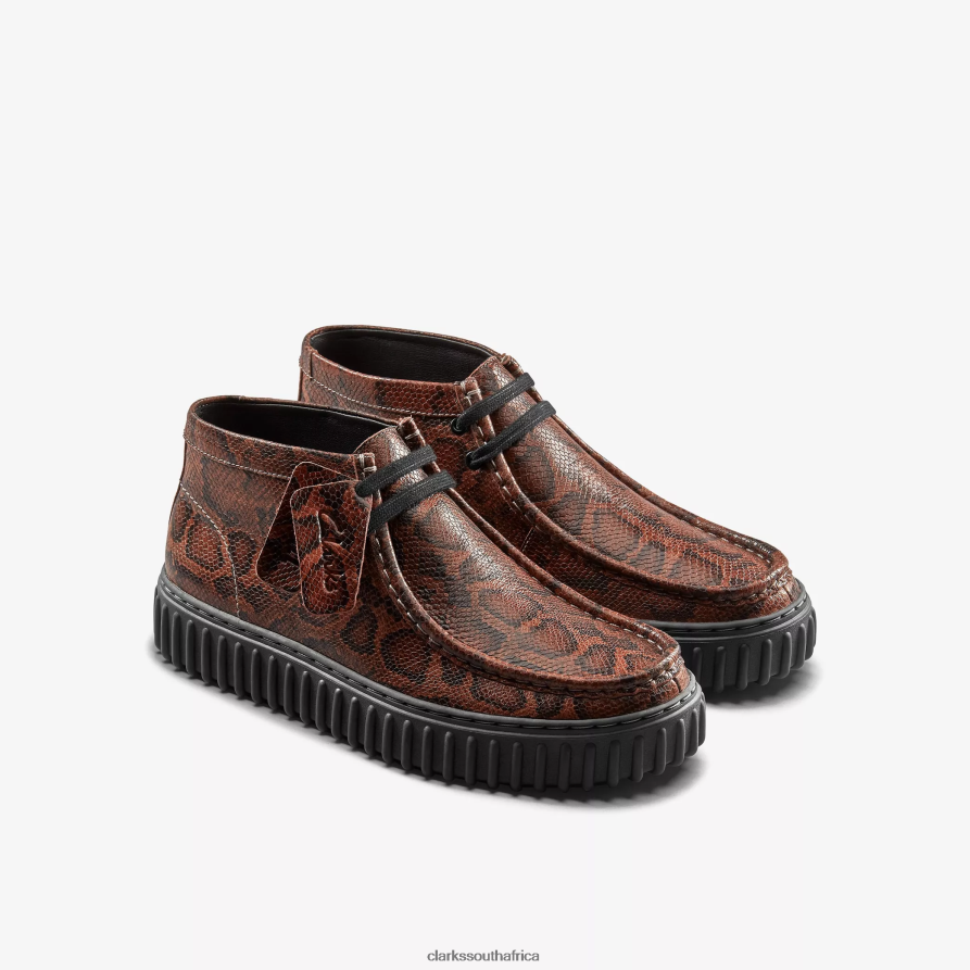 2Z8V2H395 Martine Rose Torhill Hi Clarks Brown Snake