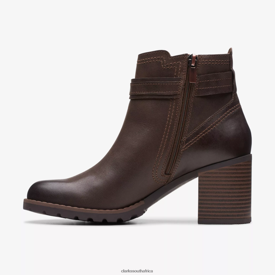2Z8V2H448 Leda Strap Clarks Dark Brown Leather