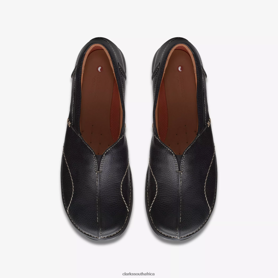 2Z8V2H590 Un Loop Stride Clarks Black Leather